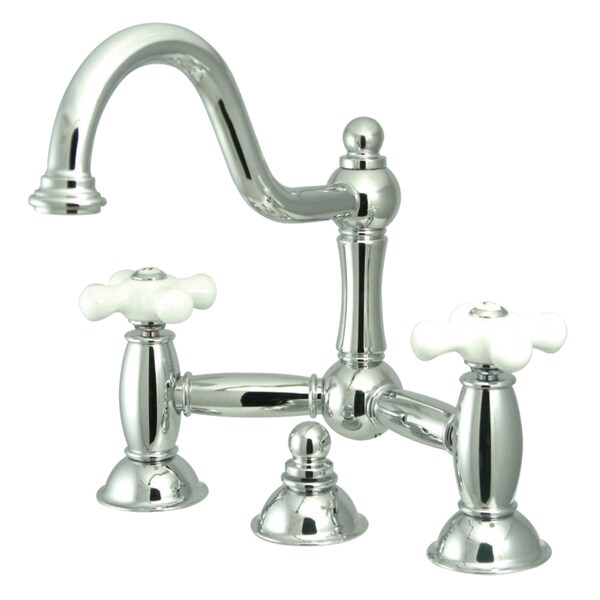 KS3911PX Restoration Bathroom Bridge Faucet, Polished Chrome